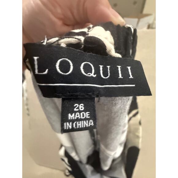 Eloquii Plus Sz 26 Women's Black White Swirl Print Wide Leg Dress Pants Trousers - Picture 5 of 8